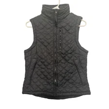 C.E. Schmidt Workwear Quilted Vest Women's Size S Black Plaid Lined  Pockets