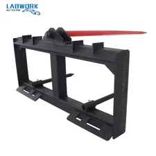 Hay Bale Spear Skid Steer Tractor Loader Quick Tach Attachment 49" 3000lbs
