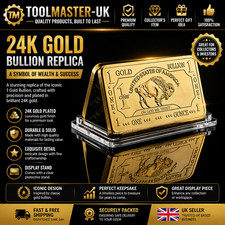 1 OZ - Gold Buffalo Bullion Bar . 999 Fine 24k