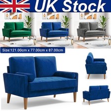 2 Seater Velvet Sofa with 2 Pillows Modern Couch Love Seat Settee Home Room