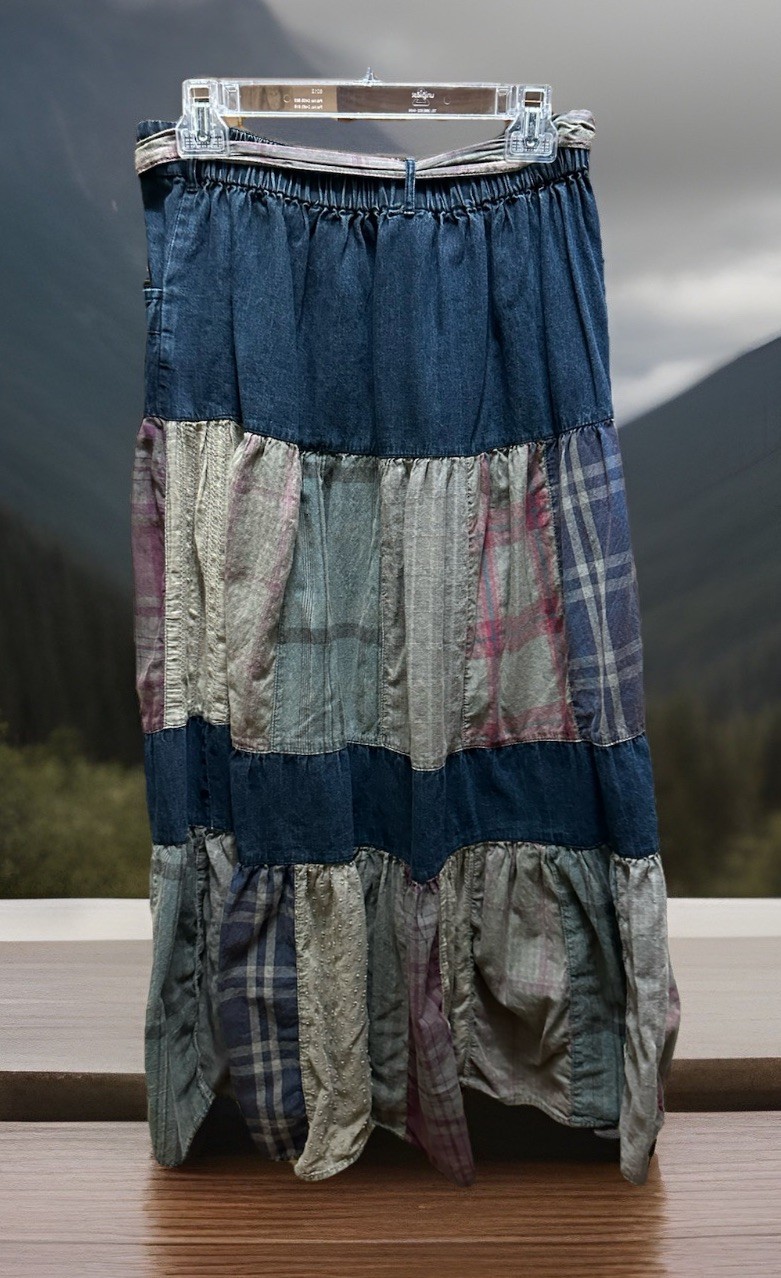 Young Threads Bohemian-style Patchwork Maxi Skirt… - image 4