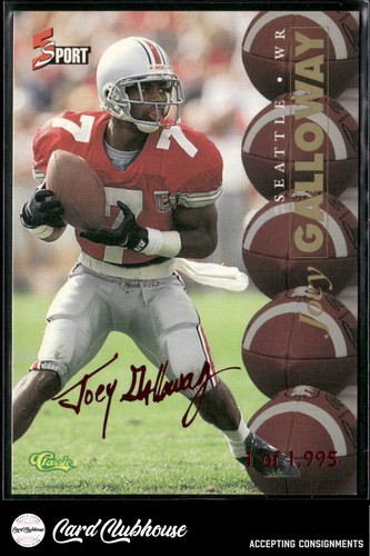 1995-96 Classic Five Sport Signings Red Signature #S38 Joey Galloway /1995