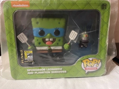2014 SDCC SAN DIEGO COMIC CON SPONGEBOB LEONARDO AND PLANKTON SHREDDER