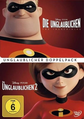 Die Unglaublichen 1+2 Doppelpack DVD Disney Pixar Incredibles 1&2 FSK 6 Sehr gut