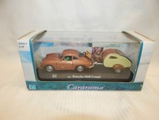 CARARAMA PORSCHE 356B WITH TEAR DROP CARAVAN SET MIB 1:43