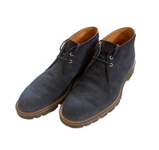 Authentic LOUIS VUITTON Blue Leather High Ank...