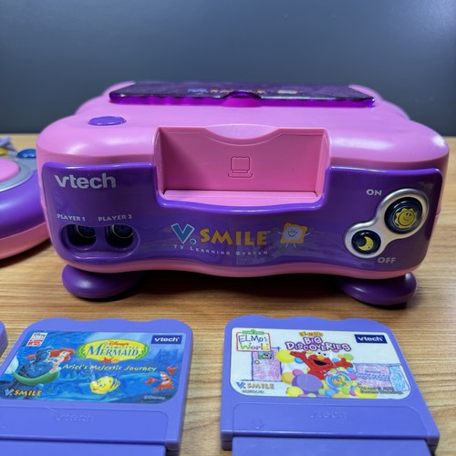 VTECH V.Smile Pink TV Learning System Console 1 Controller w/ Games TESTED WORKS - Picture 4 of 7