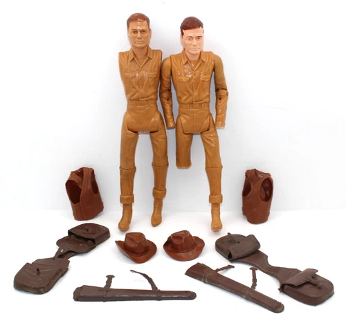2 - Marx Johnny West Figures to restore played w/ condition w/ accessories #175