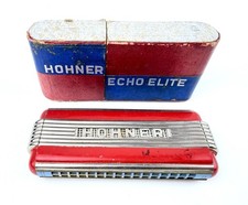 1940 Hohner Echo Elite Diotonic Harmonica C  G Art Deco Design with Orig Box