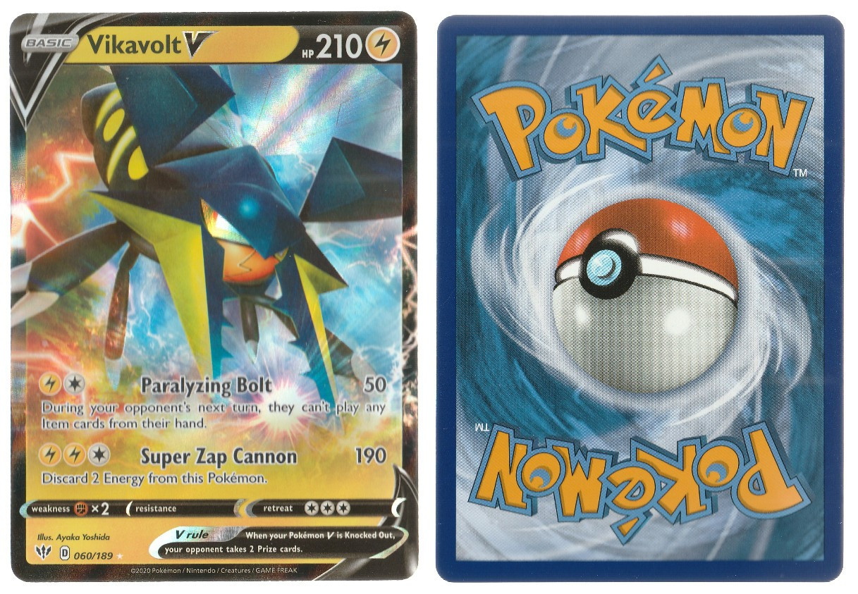 VIKAVOLT V 060/189 ULTRA RARE HOLO DARKNESS ABLAZE SWSH03 POKEMON NEAR MINT NM