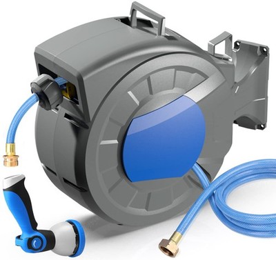 Retractable Garden Hose Reel 1/2'' x 100 ft all Mount 10 Pattern REDUCTUS Water