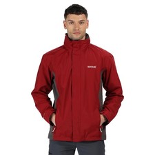 Regatta Mens Matt Windproof Waterproof Hooded Coat Full Zip Lined Rain Jacket