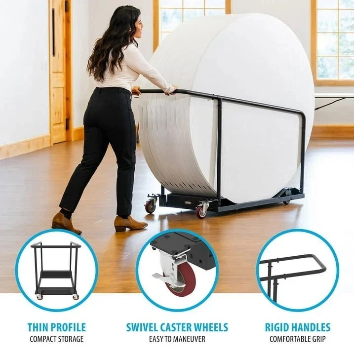 Carro de mesa de alta resistencia, mesas redondas o rectangulares Foto 4 de 4