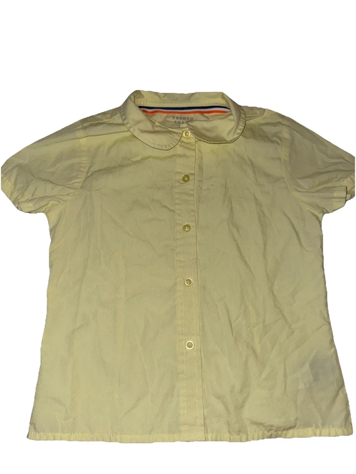 Lote de 4 Uniformes Tops Blusa Cuello Peter Pan Manga Corta Niña Tostadas Francesas Foto 4 de 4