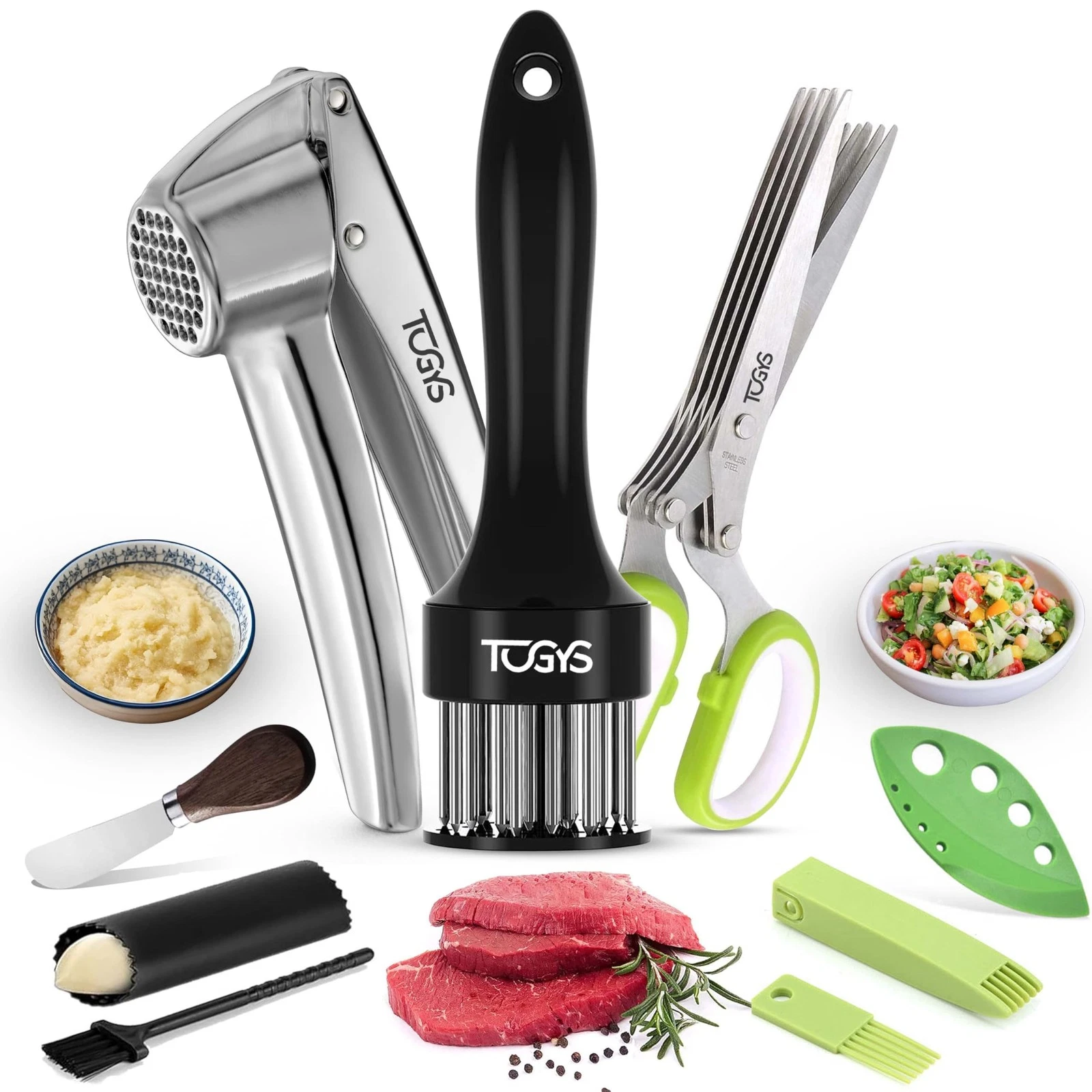 3-in-1 Premium Kitchen Tool Set - Heavy Duty Stainless Steel Garlic Press, He...
Opens in a new wind