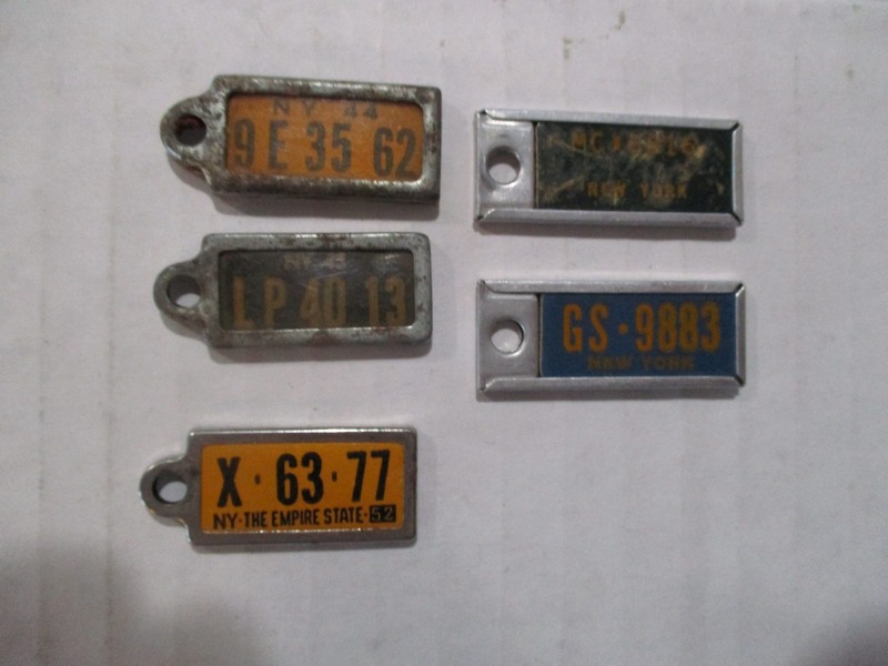 5 NYS New Yor State Disabled American Veterans Mini License plates 1944 45 52 ?