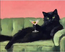 Cat Diamond Art Kits for Adults,Black Cat Diamond Painting Kits for Adults Begi