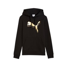 PUMA Essentials Metallic Pullover Hoodie Womens Black Casual Outerwear 68499651