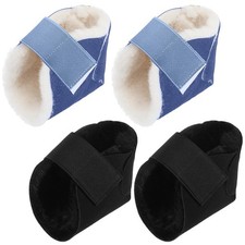 2 Pairs Sheepskin Heel Protectors Soft Foot Cushion Pads with Securing Strap