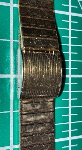 Vintage Rado 18mm Notched & Flared Stainless Steel (Amber Toned) Watch Bracelet