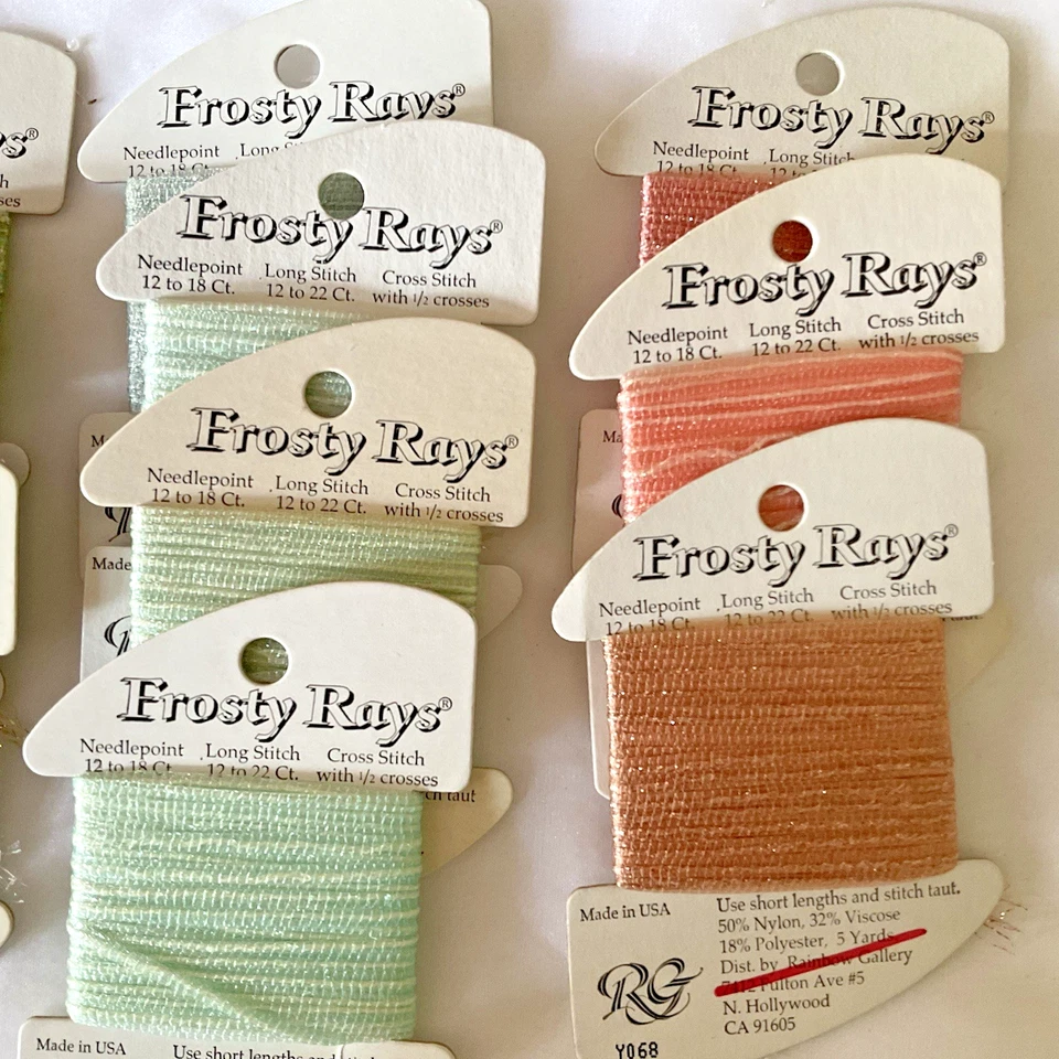 Rainbow Gallery Frosty Rays Thread Lot of 10 Spring Colors Peach and Greens New - Image 4 of 4