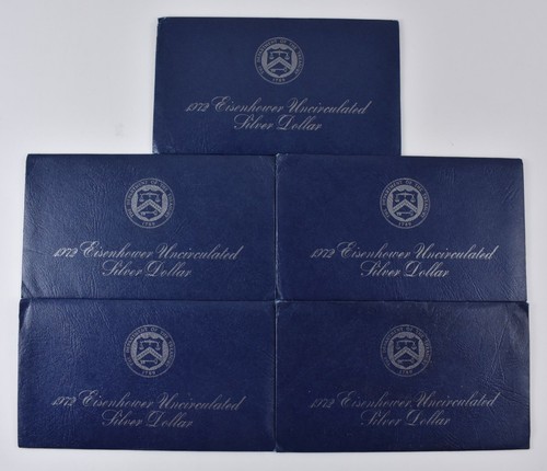 Lot (5) 1972 Eisenhower Uncirculated Dollar Envelope - NO Coin