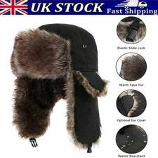 Unisex Taslan Ushanka Trapper Hat - Faux Fur Lined Russian Style Warm Winter Cap