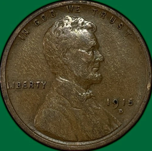 1915-D Lincoln Wheat Cent Very Fine VF Coin #34903