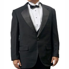 Men's Tuxedo Jacket, Notch Collar, Black, Poly/Wool