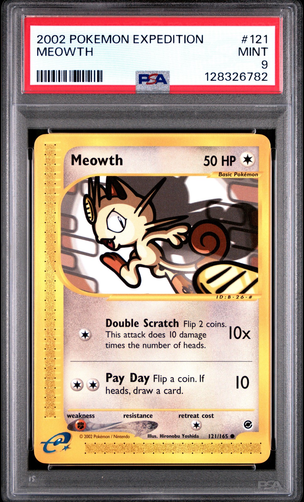 2002 POKEMON EXPEDITION #121 MEOWTH PSA 9