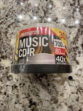 Memorex Music CD-R 30 Pack, 40x, 700 MB, 80 Min, Brand New Sealed In Package