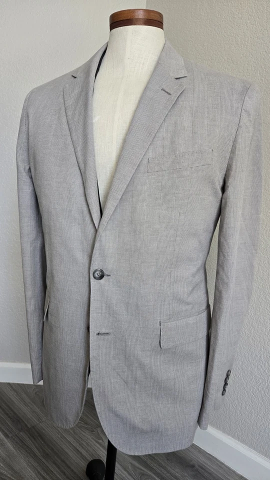 Blazer Abrigo Deportivo J.Crew 42R "Nuevo" Deconstruido Sin Forro Lino y Algodón Gris. Foto 3 de 4