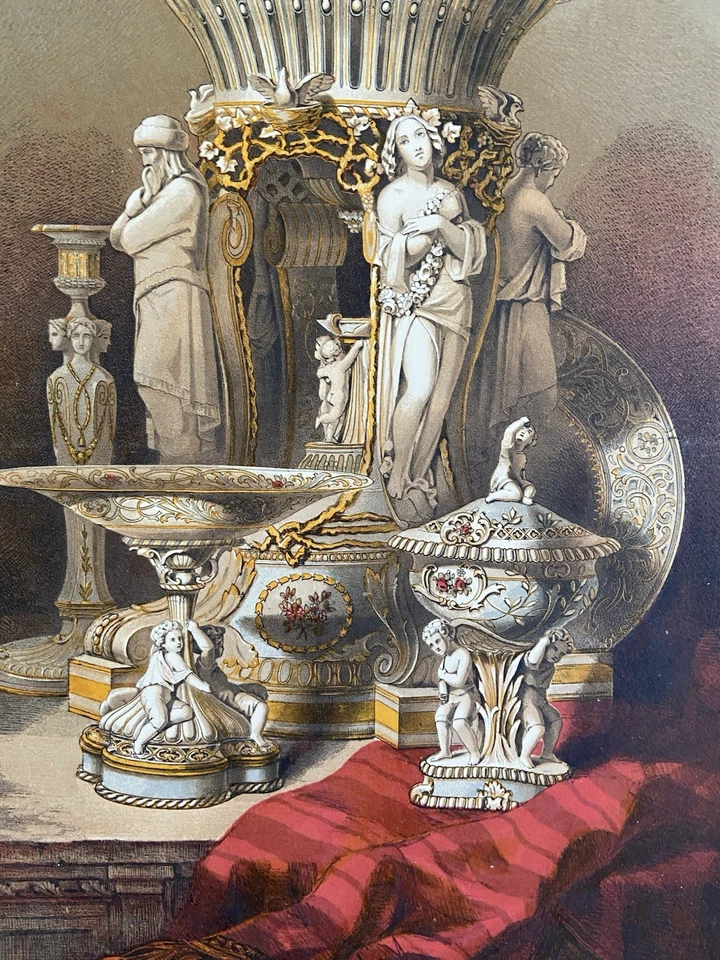 Antique Victorian Print – Minton Dessert Service Presented to Emperor of Austria - Image 3 of 4