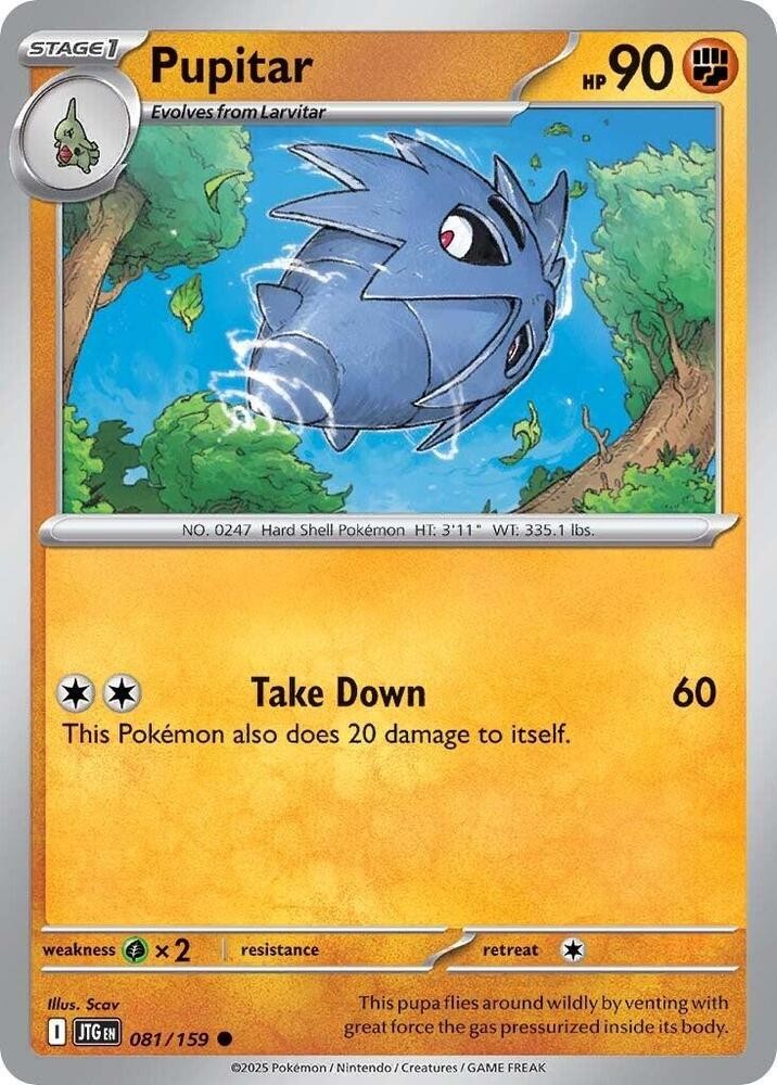 Pupitar 81/159 Common Journey Together Pokemon NM/LP