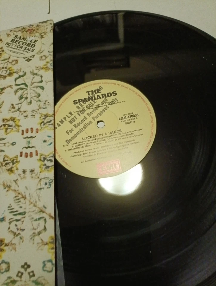 Spaniards ‎– Locked In A Dance.  LP  VG+/G+ Promo - Image 2 of 2
