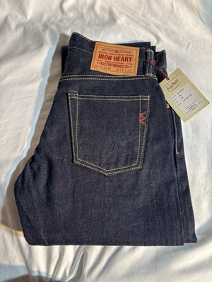 Iron Heart IH-301N Natural Indigo Selvedge Jeans W29 L36 BNWT Made