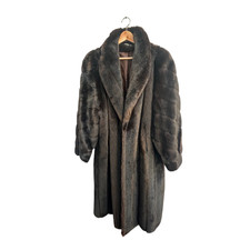 Nerzmantel Kunstpelzmantel Damen Vintage Nerz Optik Braun Gr 42 Elegant