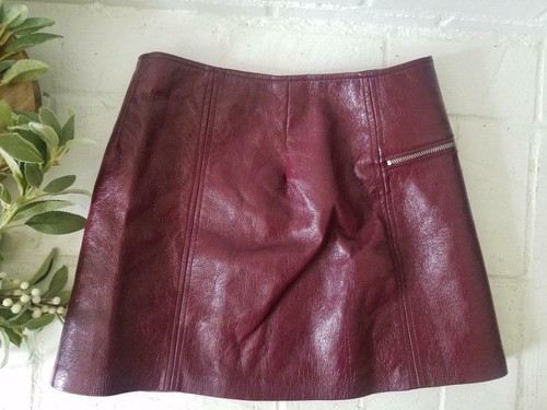 Minifalda BLANKNYC charol sintético cremallera vino tinto 27 $88 borgoña nueva sin etiquetas nueva cremallera - Imagen 6 de 6