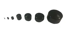 1/16" to 4 3/4" Black Round Flexible Vinyl Rubber Tube Caps (2|4|10|25|50|100)
