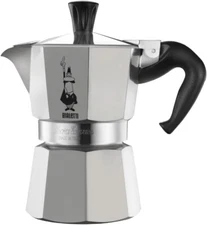 Bialetti Moka Express For Espresso Maker Silver 3-Cups TORN OR OPEN BOX