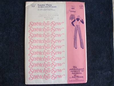 Stretch /& Sew 713 Misses/' London Pants 32 to 44 Sewing Pattern