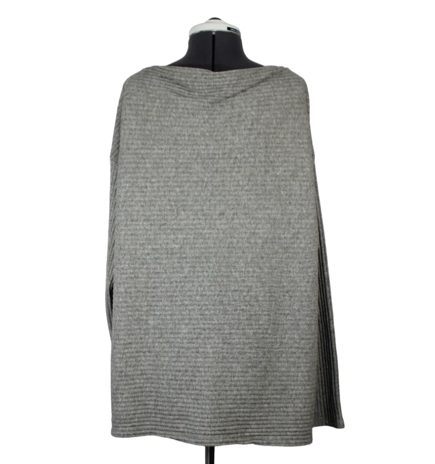 Hebilla Negro Mujer Triblend Punto Acanalado Cuello Ancho Suéter Top XL Foto 3 de 4