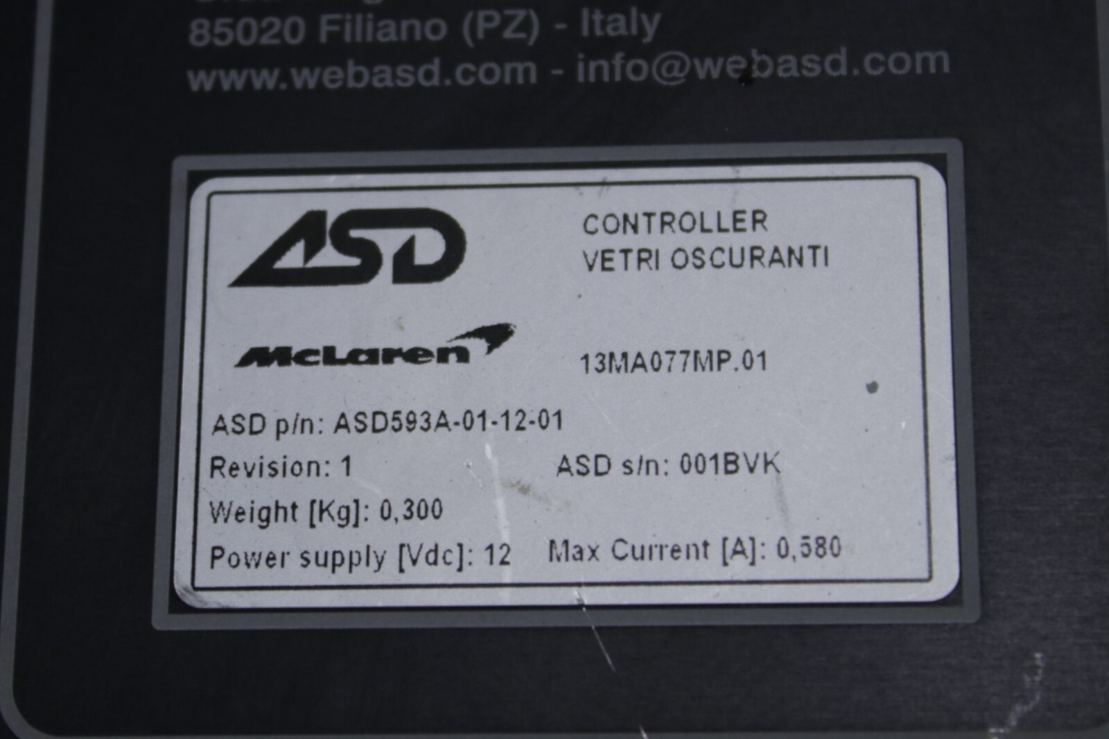 McLaren GT ASD Control Module Unit Assembly 2020 2021 2022 2023 OEM