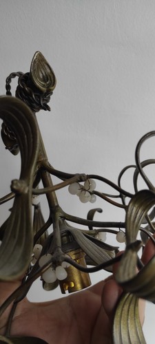 LUSTRE BOULE DE GUI ART NOUVEAU ANCIEN A RENOVER - Photo 6/16