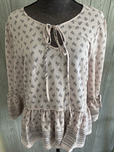 Max Edition Women Size L Pink Printed Hippie Boho Blouse - Picture 2 of 6