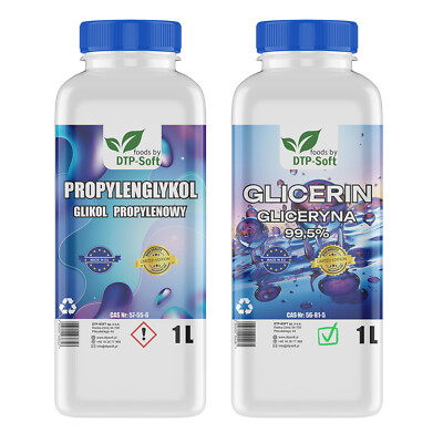 1 Liter Glycerin (Glyzerin) + 1 Liter Propylenglykol Pharmaqualität SET rein