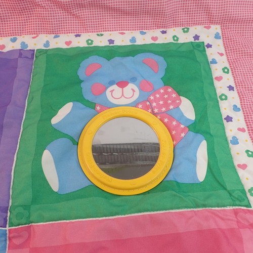 Fisher Price Vtg 1983 Baby Blanket Tummy Time Activity Mat Satin Edge Unisex - Picture 6 of 16