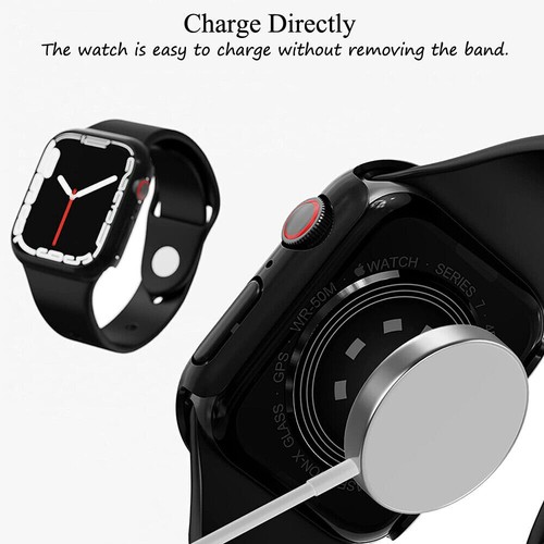 For Apple Watch Series 7 45MM Case Cover+3D Full Tempered Glass Screen Protector - Picture 46 of 74