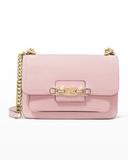 MICHAEL Michael Kors Heather Large Flap Leather Shoulder Bag Smokey Rose