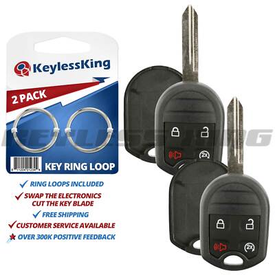 2 Keyless Entry Remote Start Car Key Fob Shell Case Cover for Ford CWTWB1U793 4b